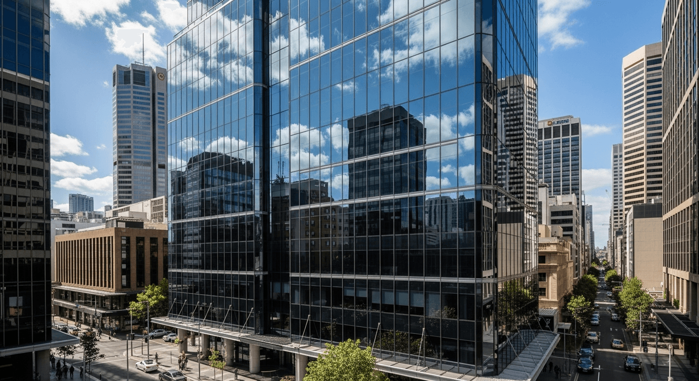 Commercial building with professional window tinting